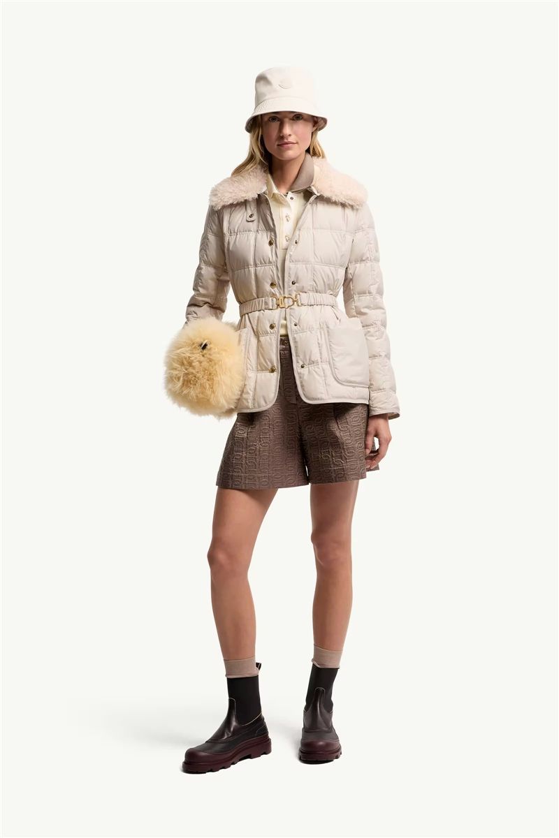 Cygnes belted short down jacket-MONCLER-Verso