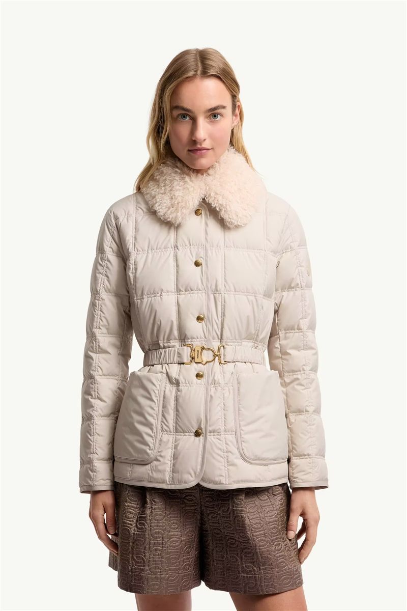 Cygnes belted short down jacket-MONCLER-Verso