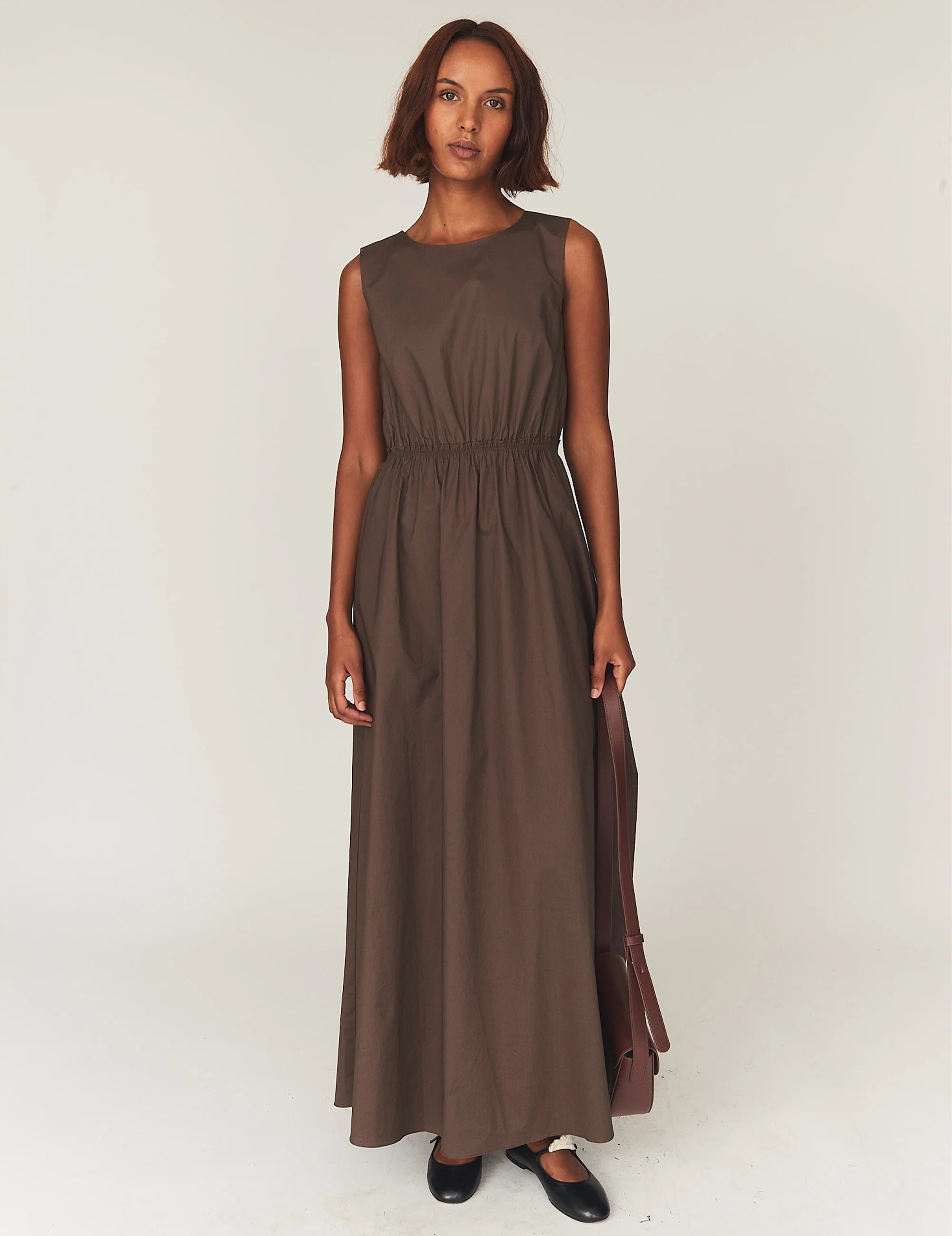 Cyprus Sleeveless Gathered Dress-THE GARMENT-Verso