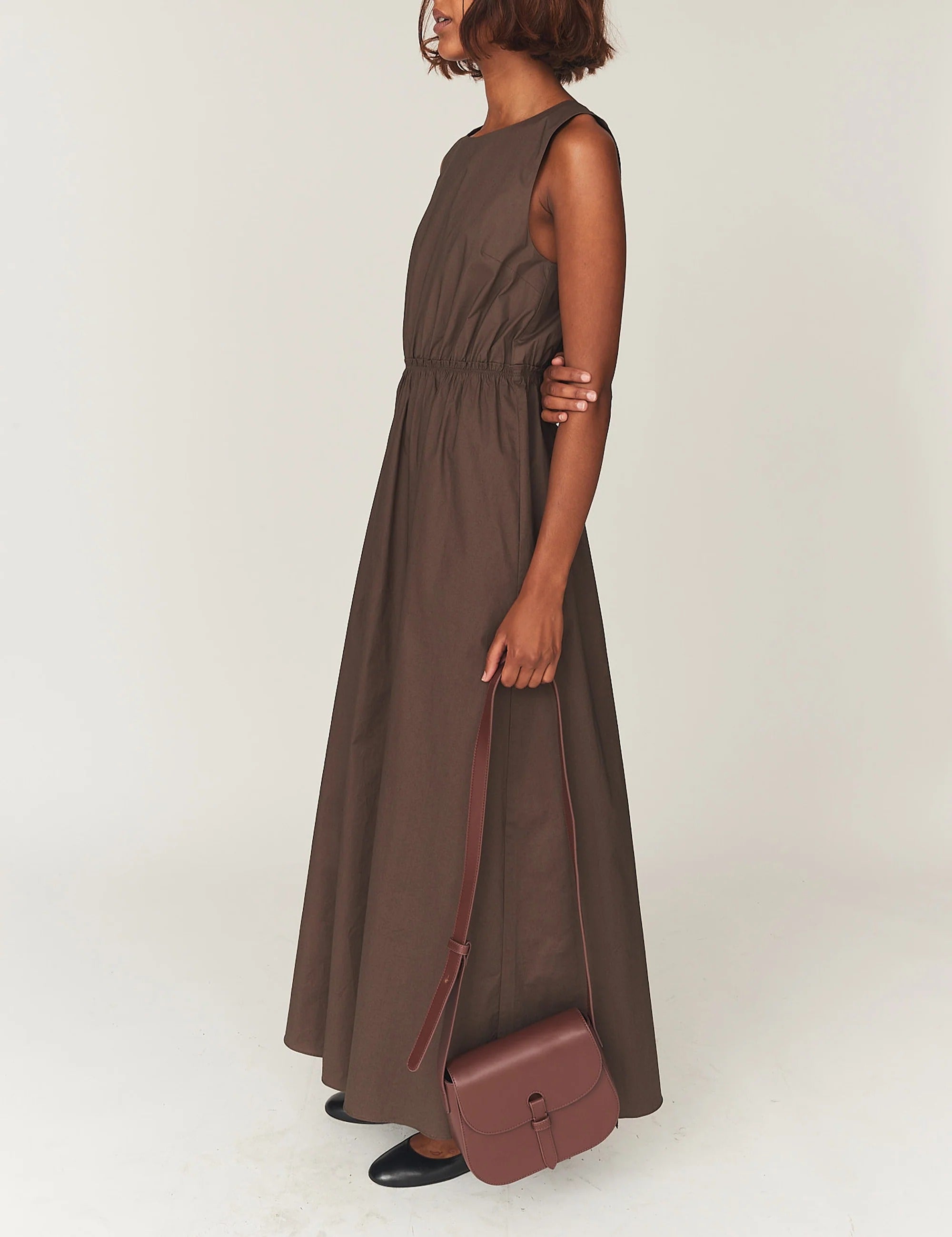 Cyprus Sleeveless Gathered Dress-THE GARMENT-Verso