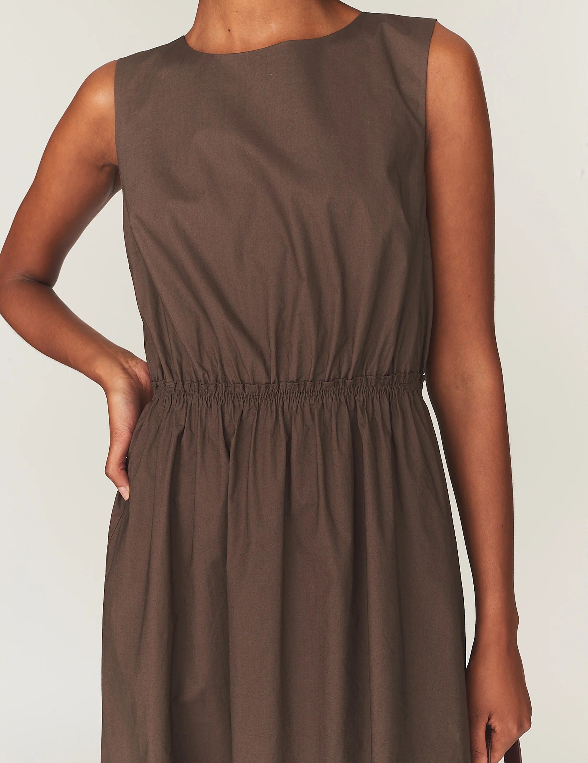Cyprus Sleeveless Gathered Dress-THE GARMENT-Verso