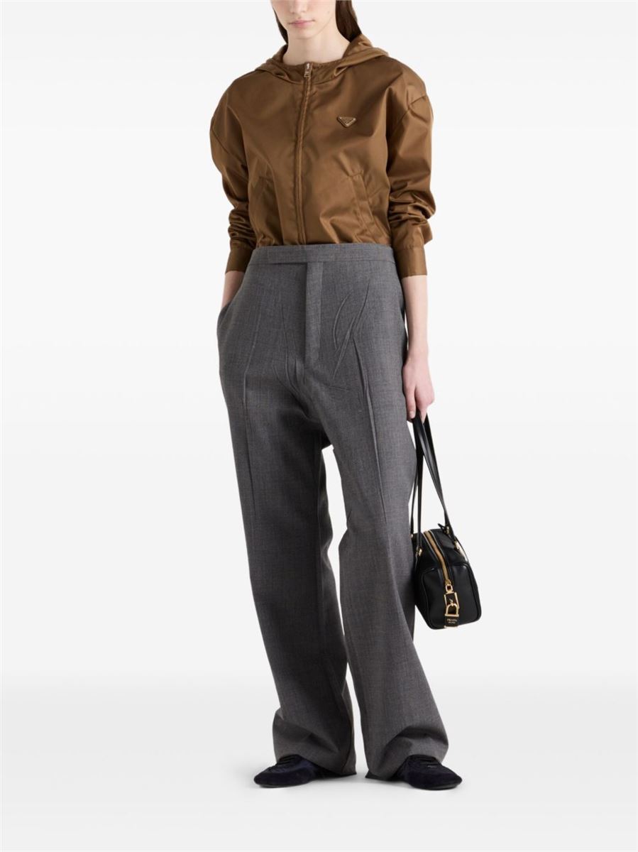 LOGO PATCH HOODED JACKET - PRADA - Verso