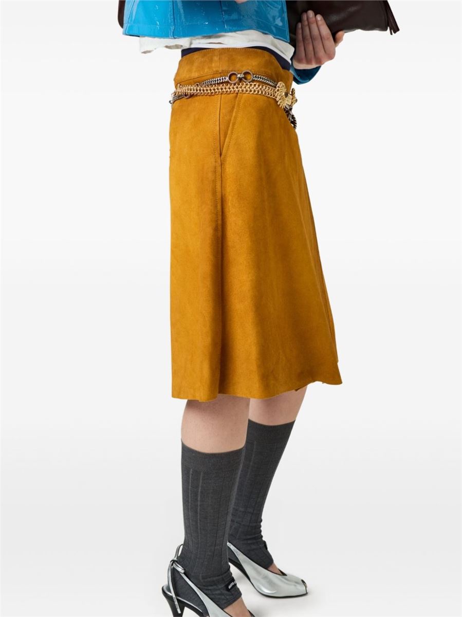 SUEDE MIDI SKIRT - MIU MIU - Verso