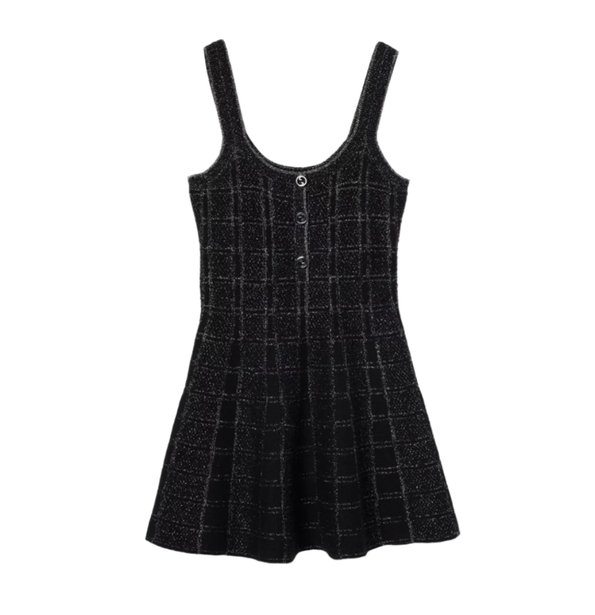 WOOL AND LAMÉ CHECK JACQUARD DRESS - GUCCI - Verso