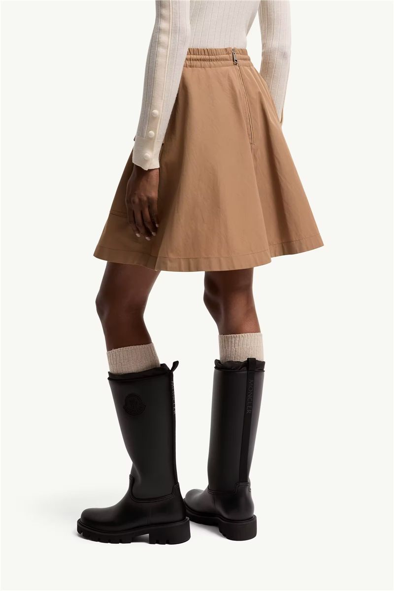 Cotton blend a-line mini skirt-MONCLER-Verso