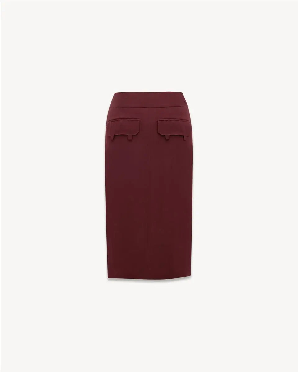 PENCIL SKIRT IN SILK CREPE MUSLIN SAINT LAURENT