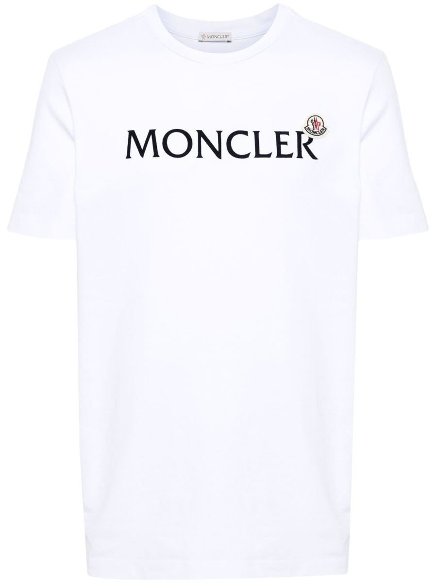FLOCKED-LOGO COTTON T-SHIRT MONCLER