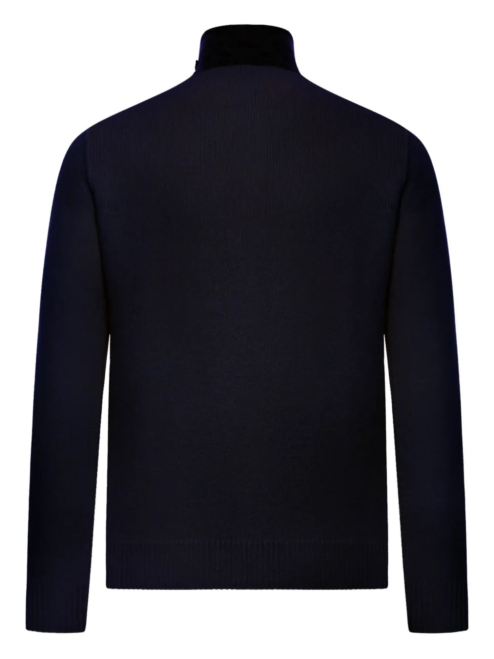 High-neck wool cardigan