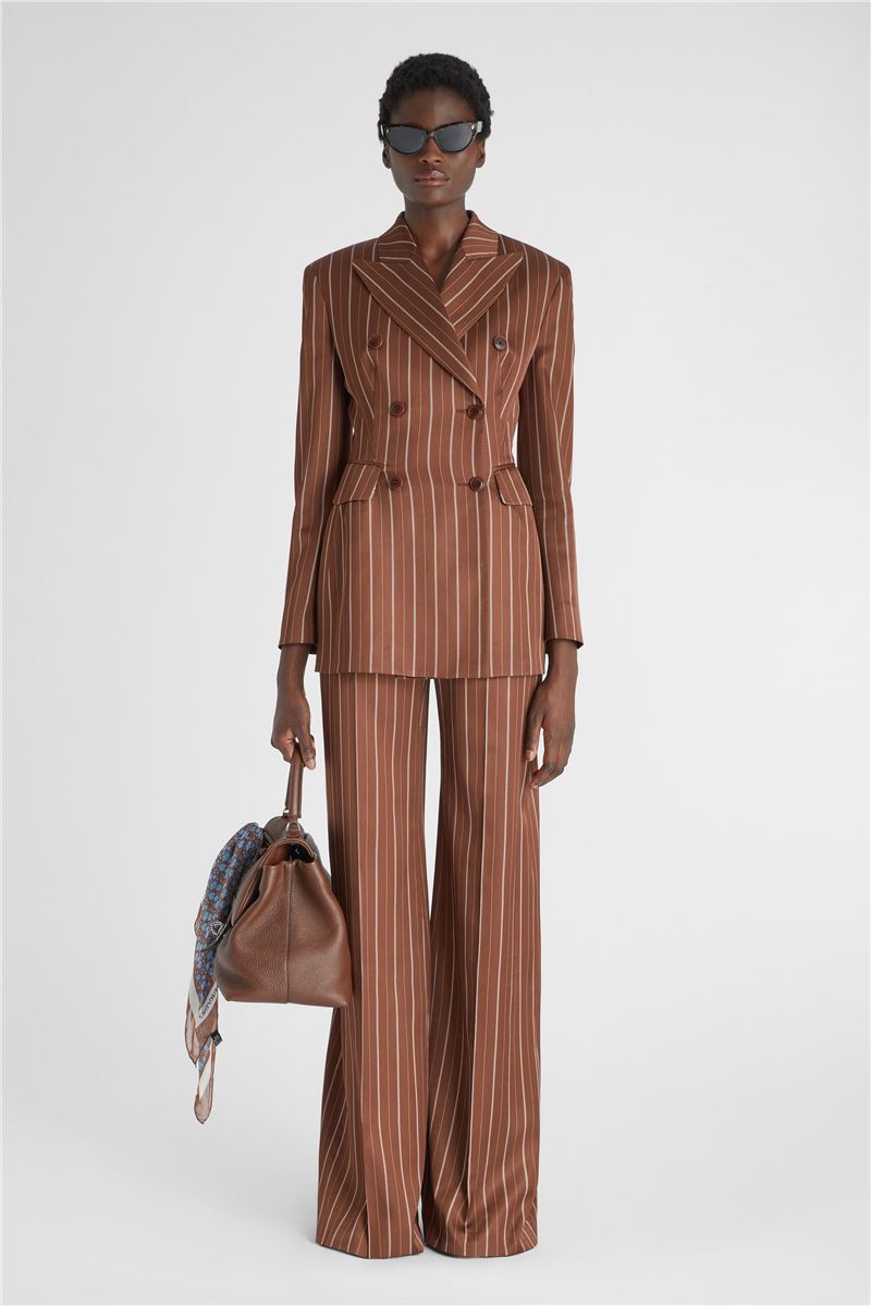 DOUBLE-BREASTED SCULPTURAL BLAZER WITH PINSTRIPE PATTERN -  ERMANNO SCERVINO -  Verso