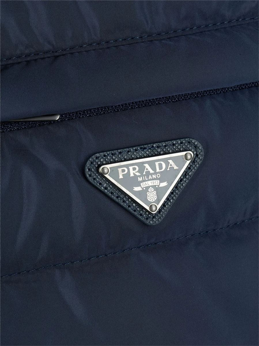 Quilted logo-plaque jacket-PRADA-Verso