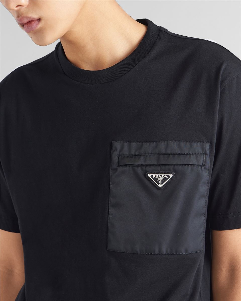 re-nylon and jersey t-shirt
