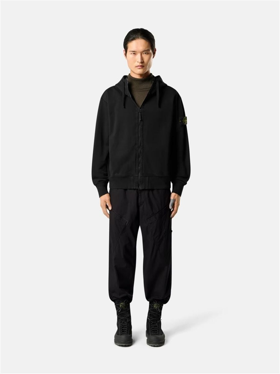 Oversized-fit zip-up hooded sweatshirt with pockets