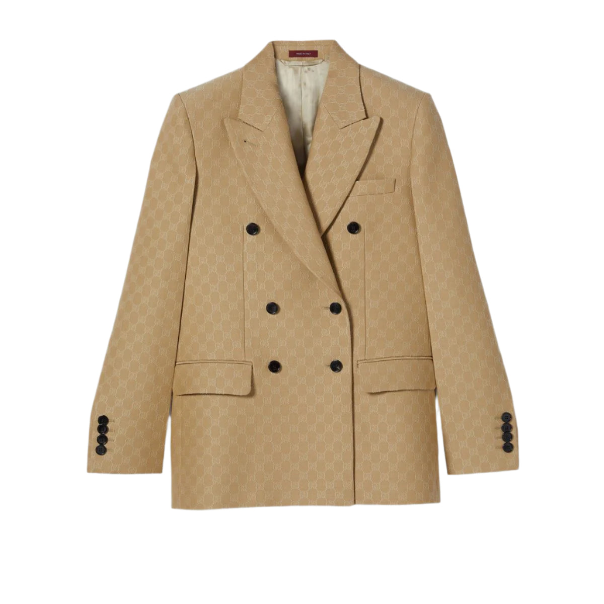 GG SILK WOOL CRÊPE JACQUARD JACKET - GUCCI - Verso