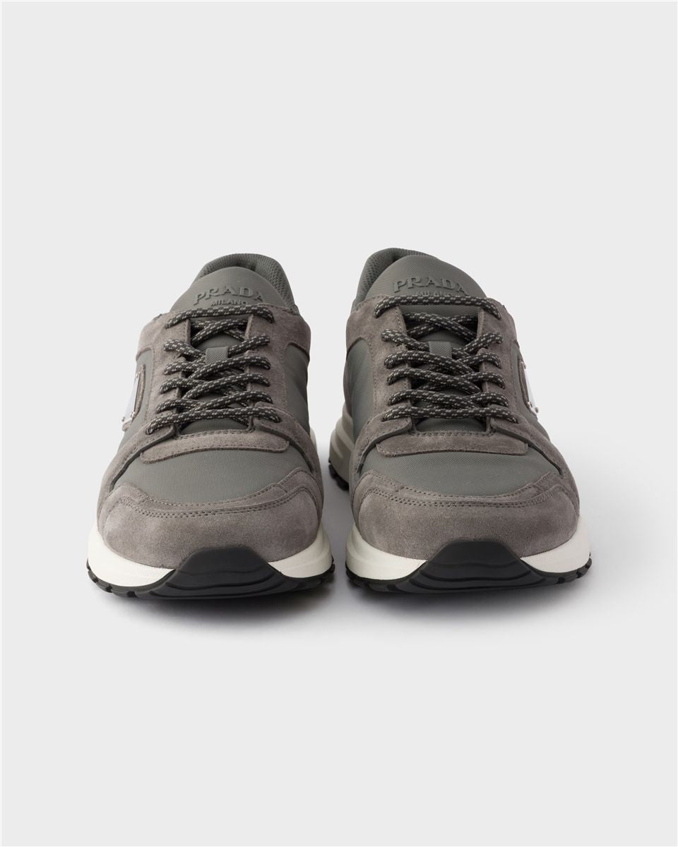 Prax suede and re-nylon sneakers