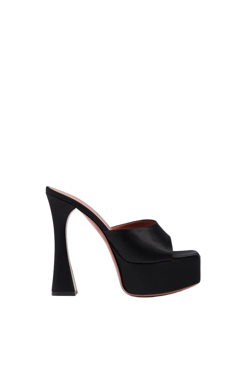 Dalida plateau slipper 140 black satin-AMINA MUADDI-Verso