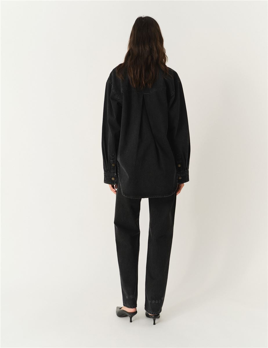 DARCY JACKET WASHED BLACK DENIM-THE GARMENT-Verso