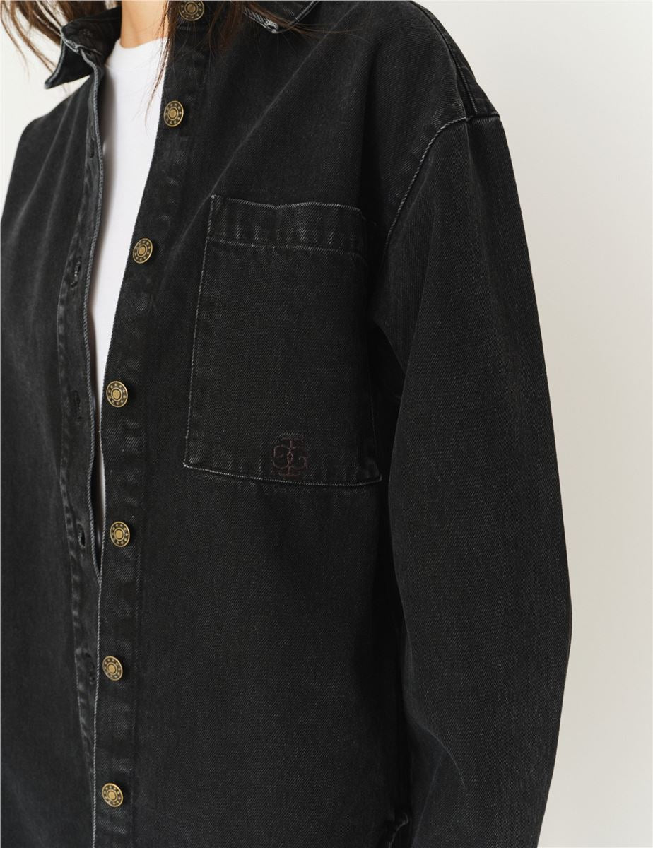DARCY JACKET WASHED BLACK DENIM-THE GARMENT-Verso