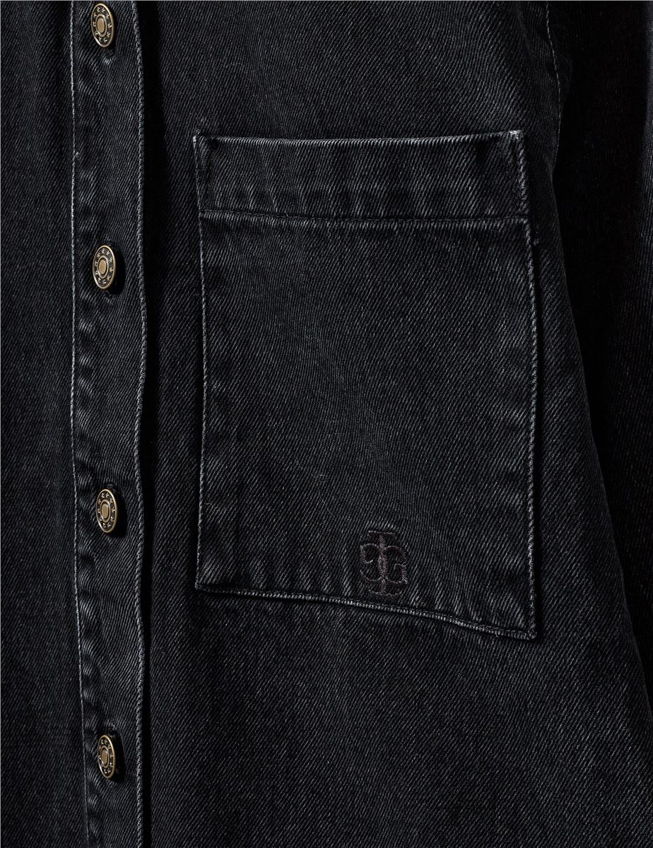 DARCY JACKET WASHED BLACK DENIM-THE GARMENT-Verso