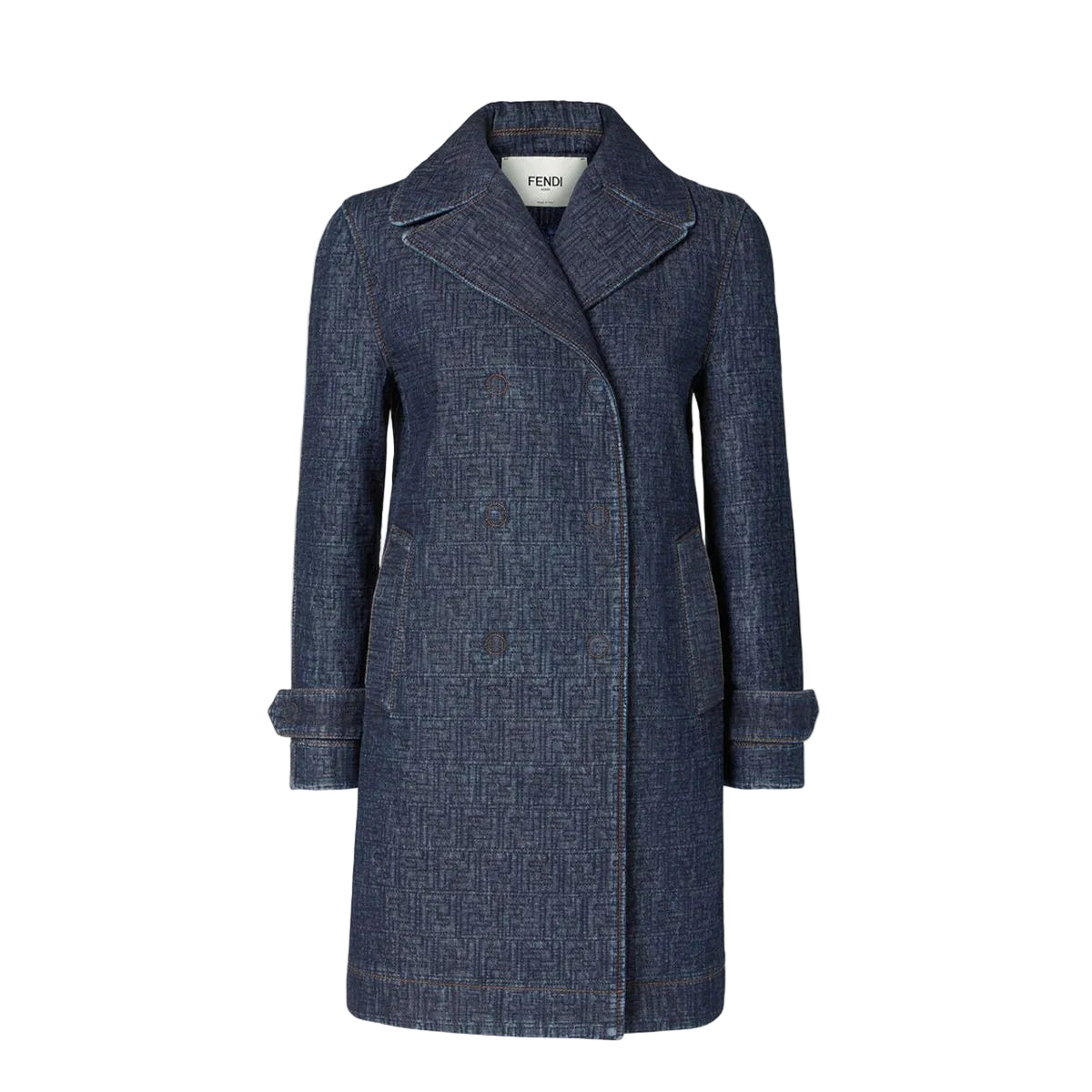 Dark blue ff denim jacket-FENDI-Verso
