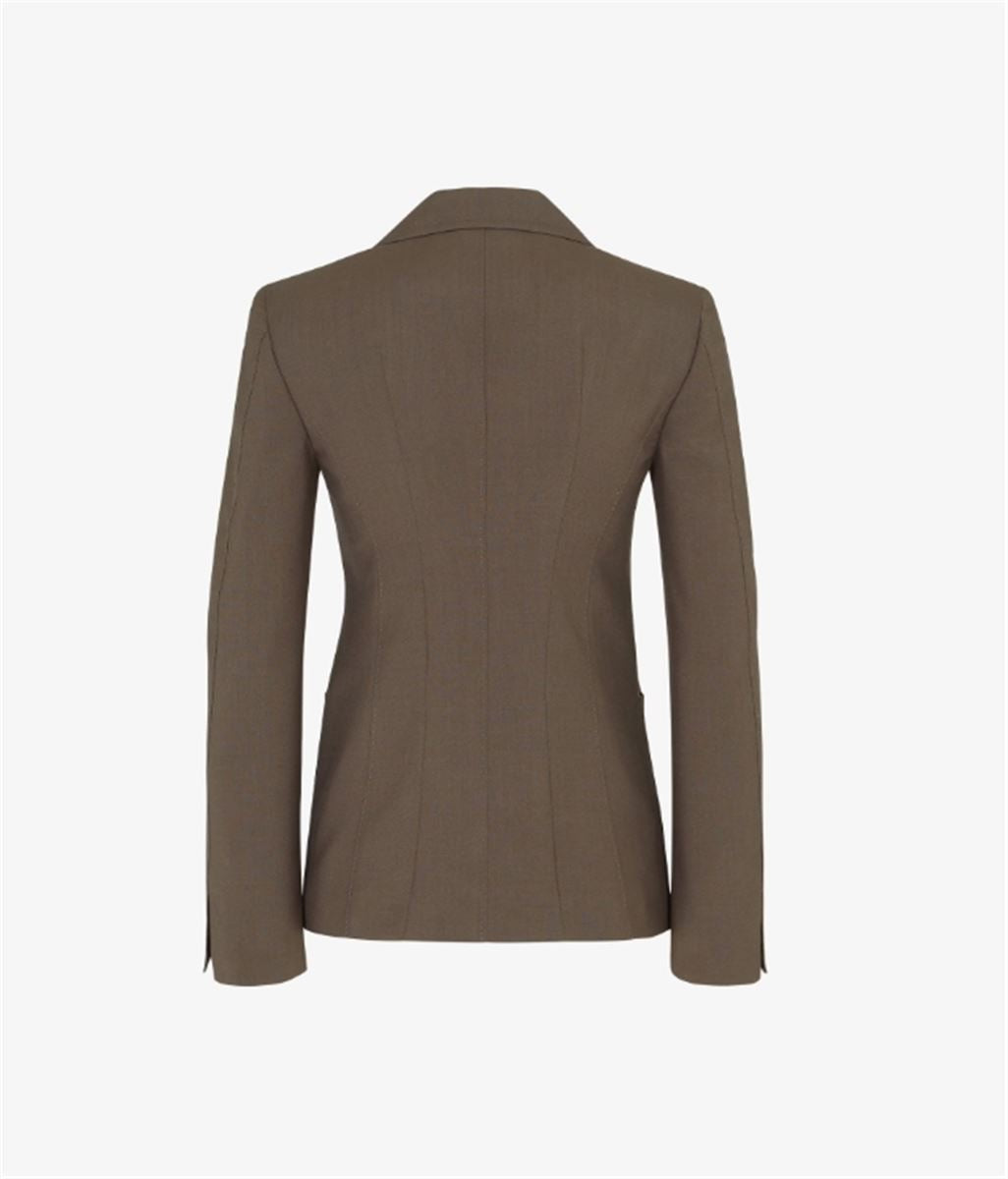 DARK GREEN WOOL AND MOHAIR BLAZER - FENDI - Verso