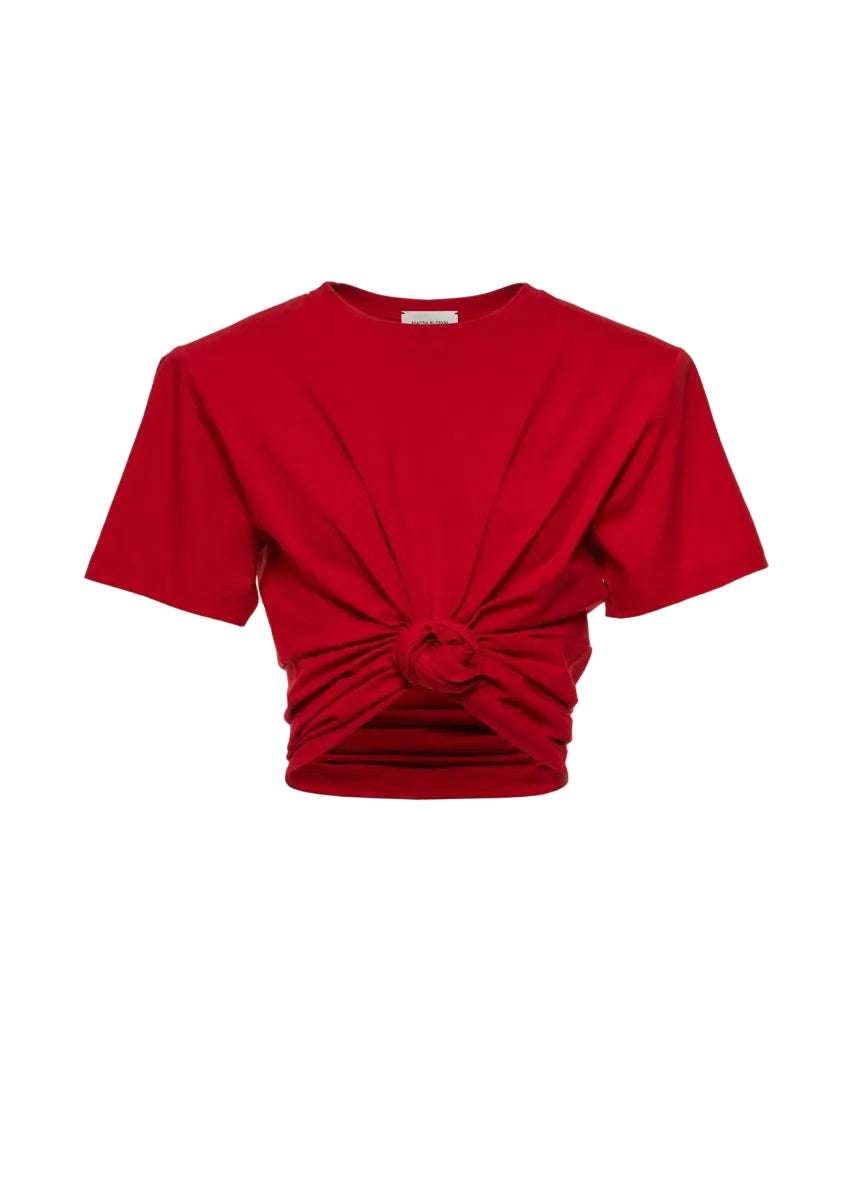 Knotted t-shirt in red