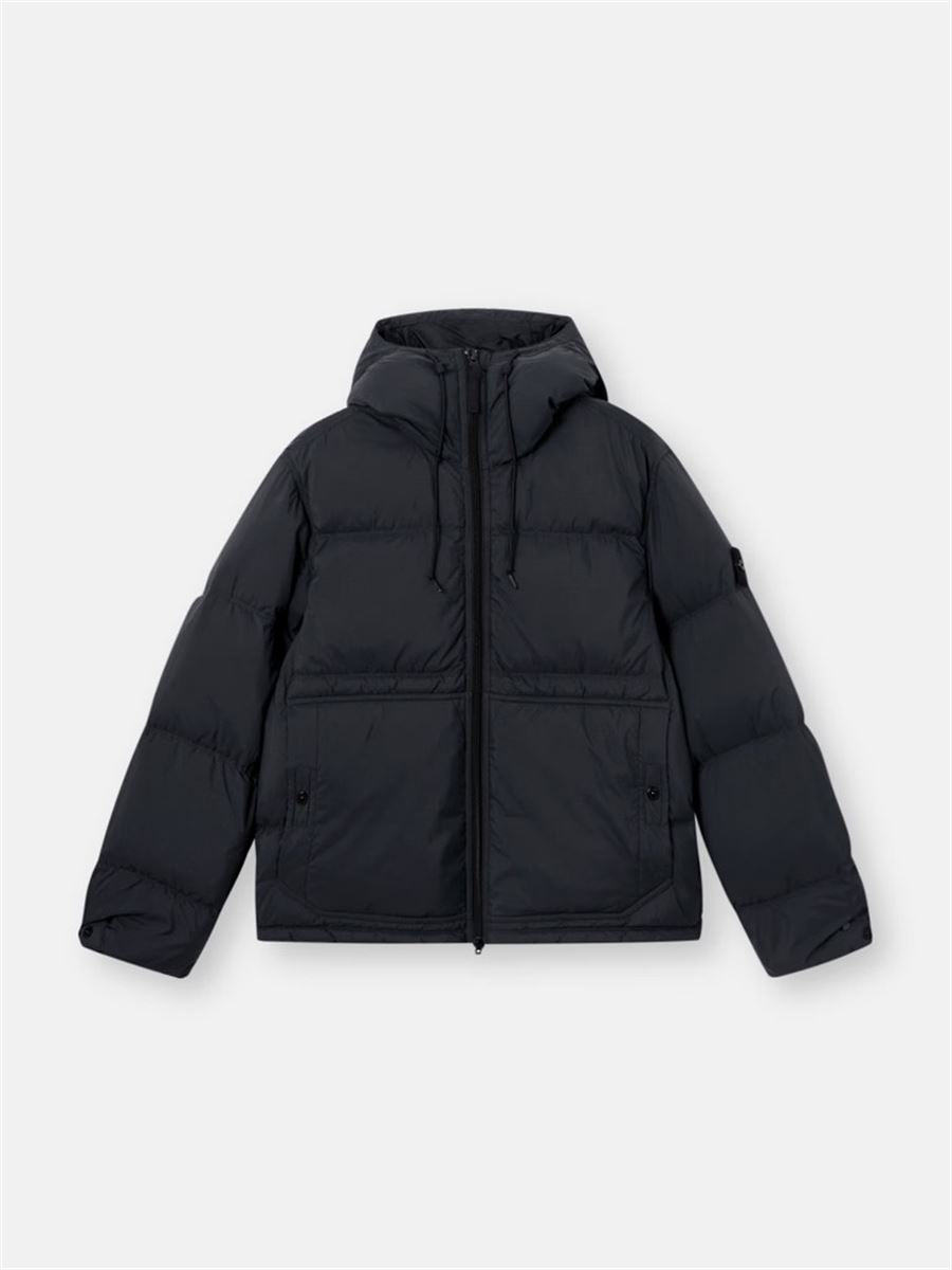 Down parka with water resistance and snap pockets-STONE ISLAND-Verso