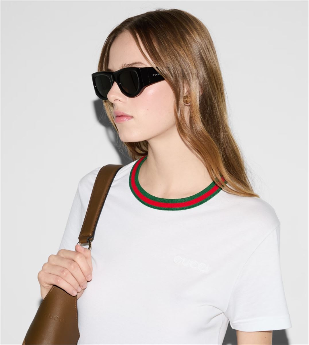 JERSEY T-SHIRT WITH WEB - GUCCI - Verso