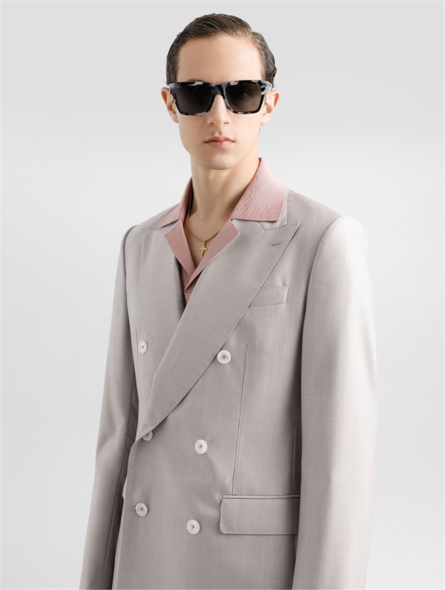 DECONSTRUCTED DOUBLE-BREASTED WOOL AND SILK SUIT - DOLCE & GABBANA - Verso
