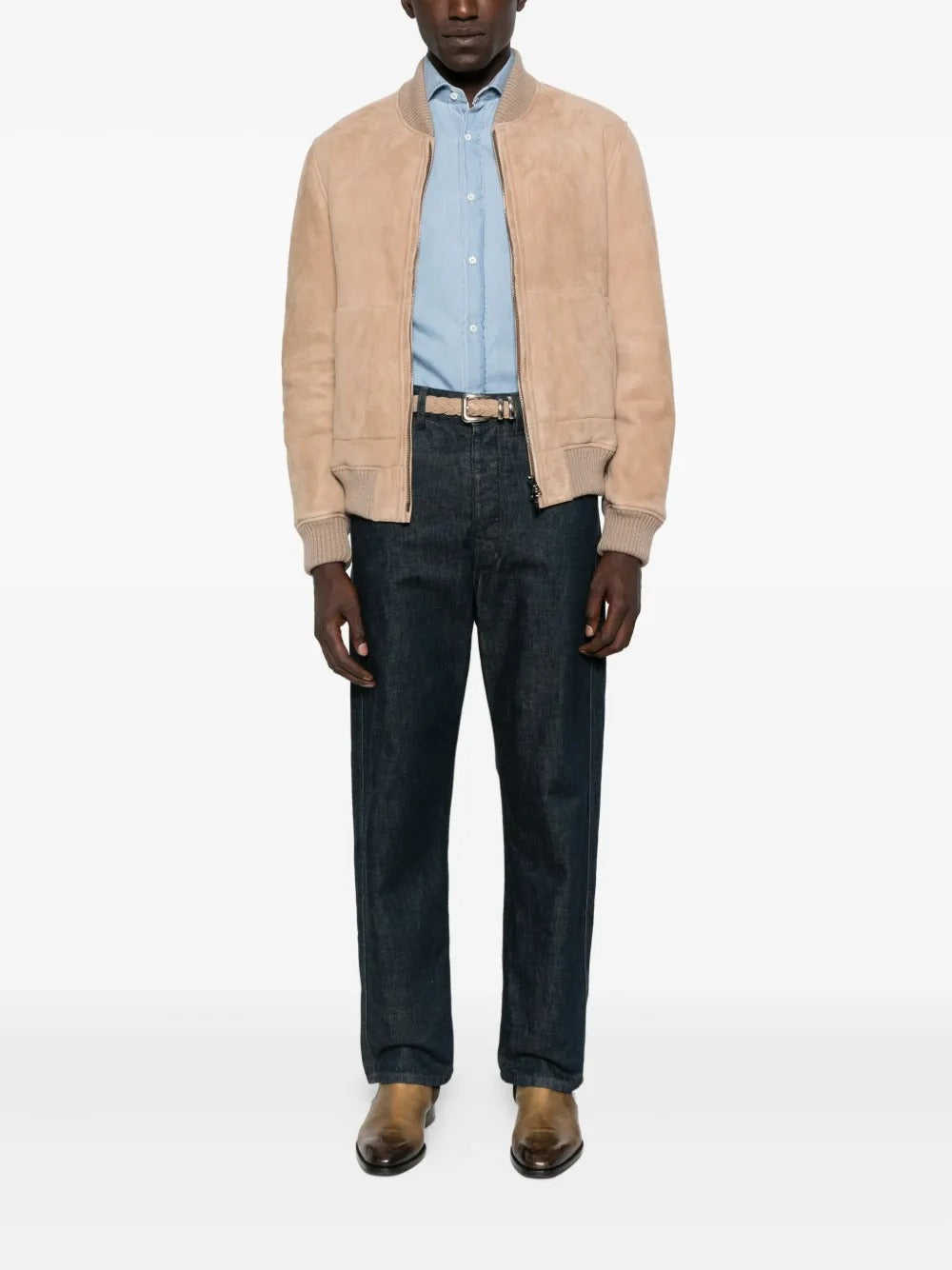 Denim Long-Sleeved Shirt-BRUNELLO CUCINELLI-Verso