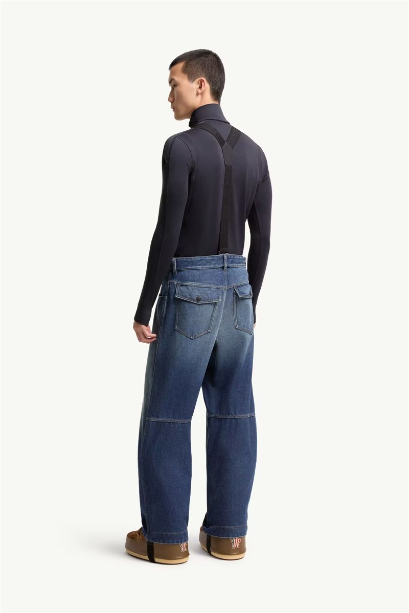 Denim ski trousers-MONCLER-Verso
