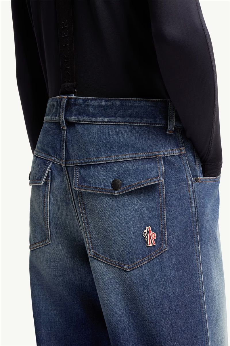 Denim ski trousers-MONCLER-Verso