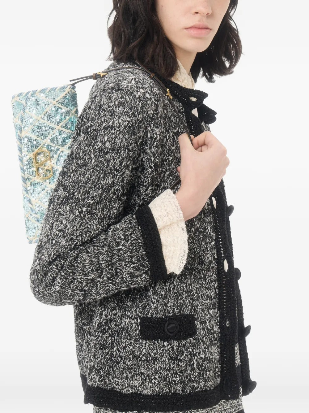 Devain small shoulder bag with rhombelle embroidery-VALENTINO-Verso