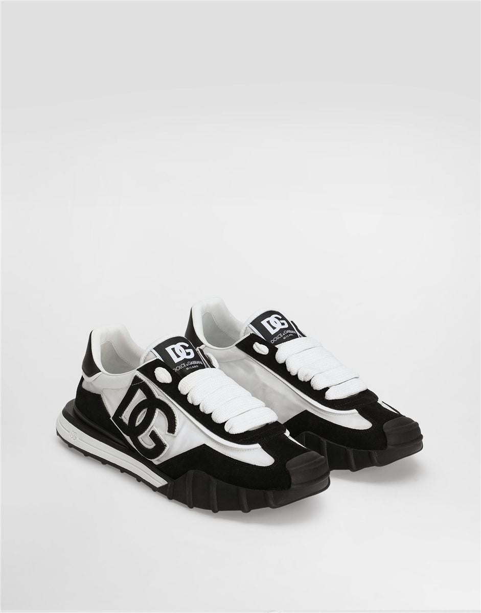 Dg athletic sneakers in fabric and calfskin-DOLCE&GABBANA-Verso
