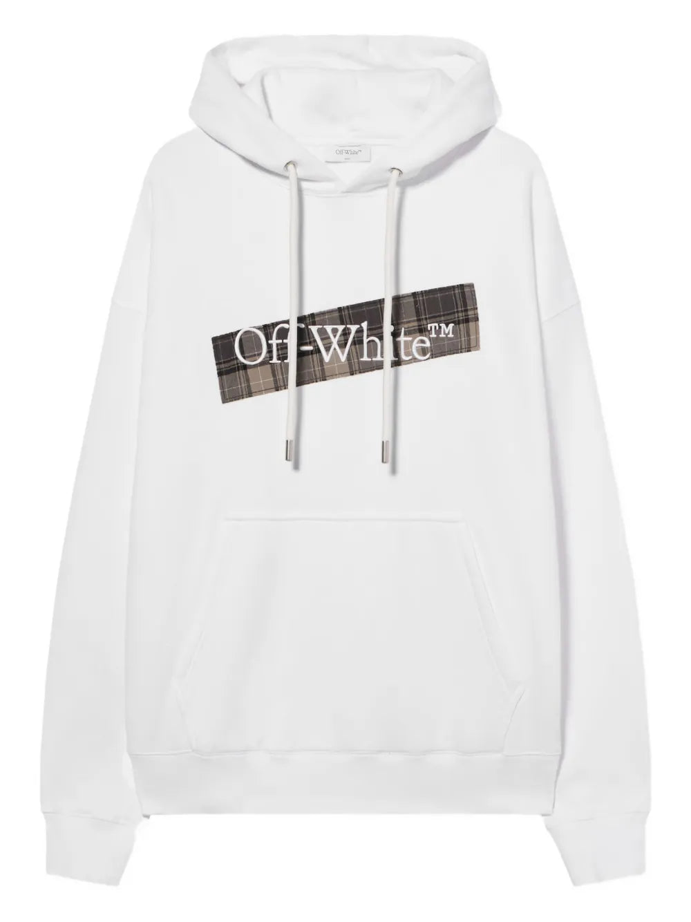 Diagonal flannel hoodie-OFF-WHITE-Verso