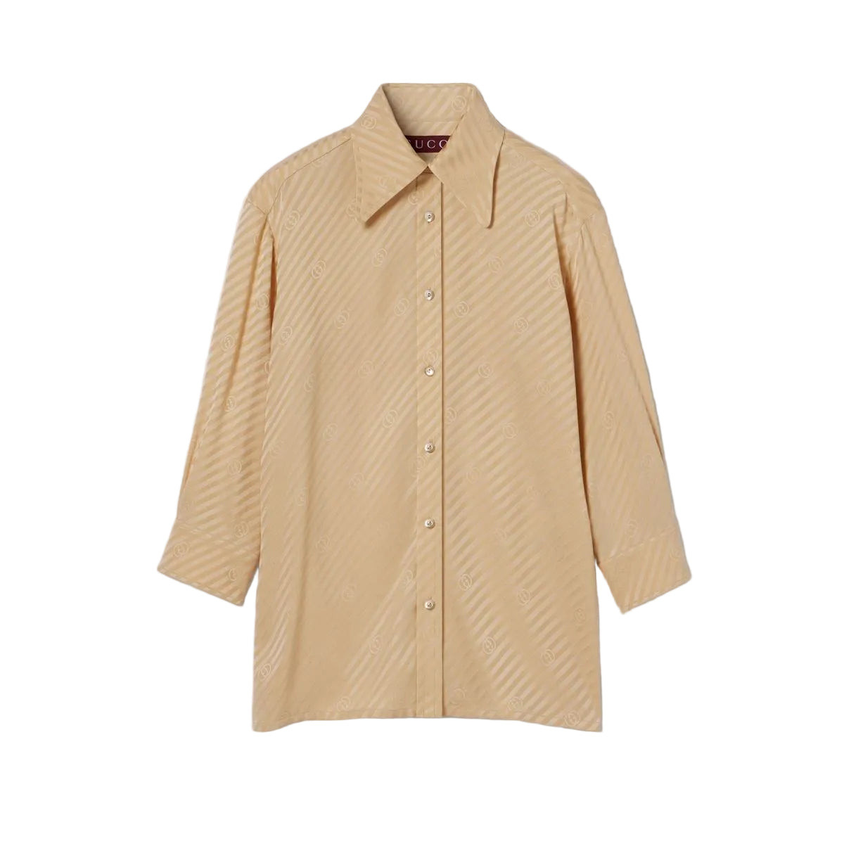 Diagonal gg silk jacquard shirt-GUCCI-Verso