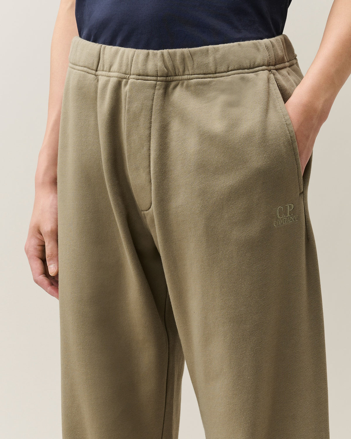 Diagonal Raised Fleece Logo Sweatpants-C.P. COMPANY-Verso