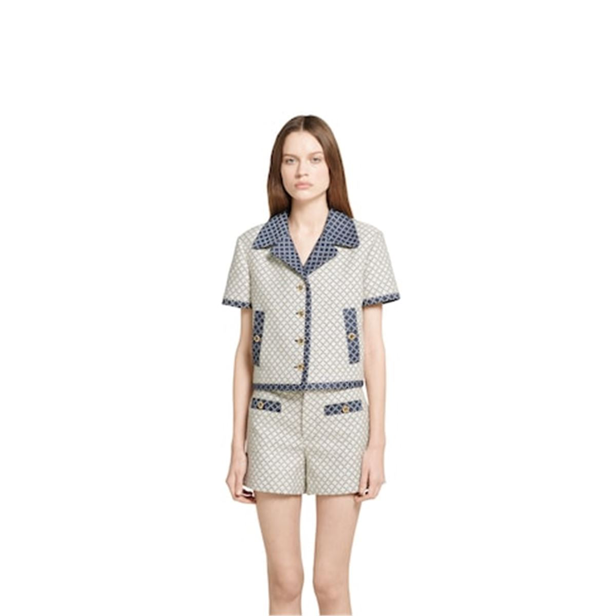 DIAMOND COTTON BOUCLÉ JACKET-GUCCI-Verso