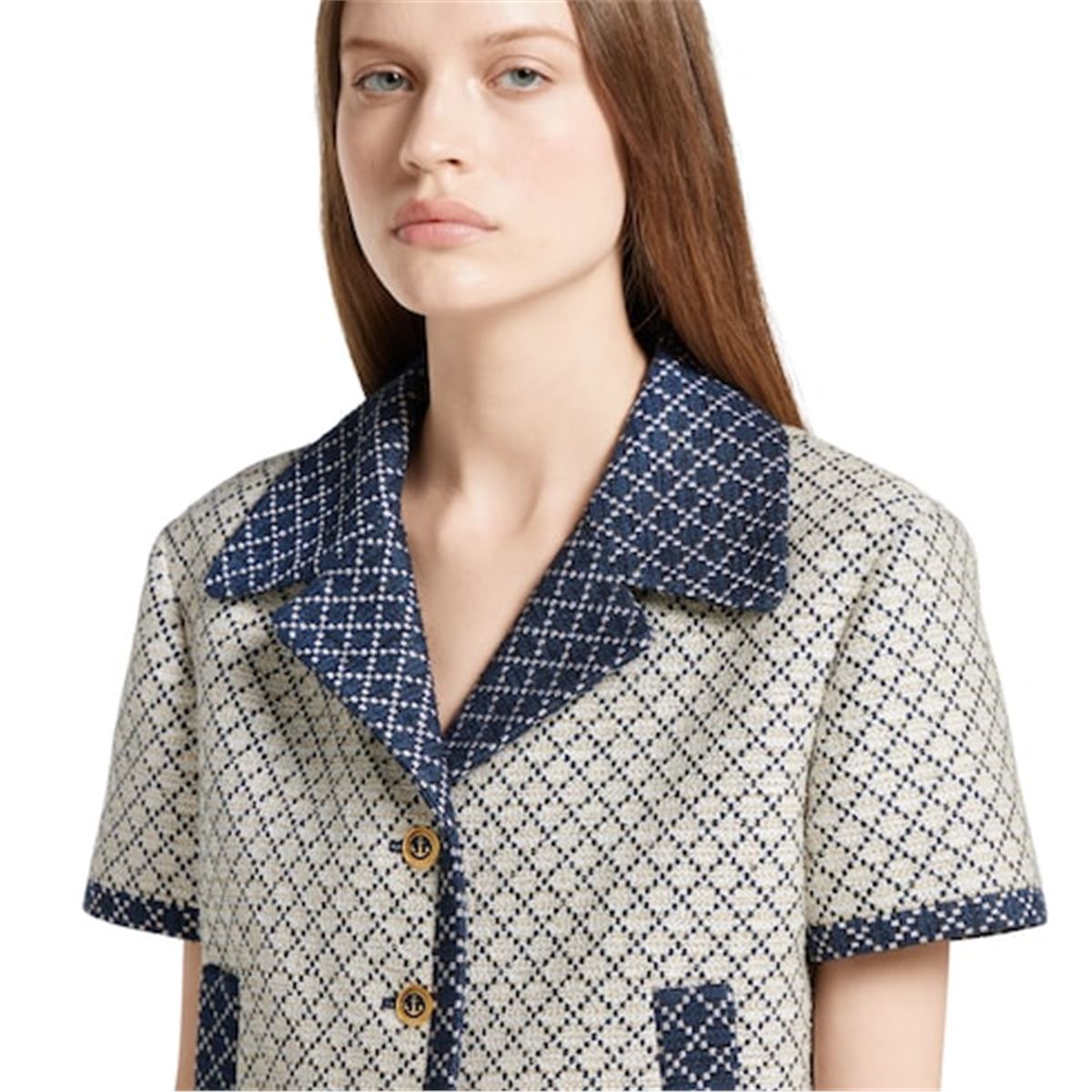 DIAMOND COTTON BOUCLÉ JACKET-GUCCI-Verso
