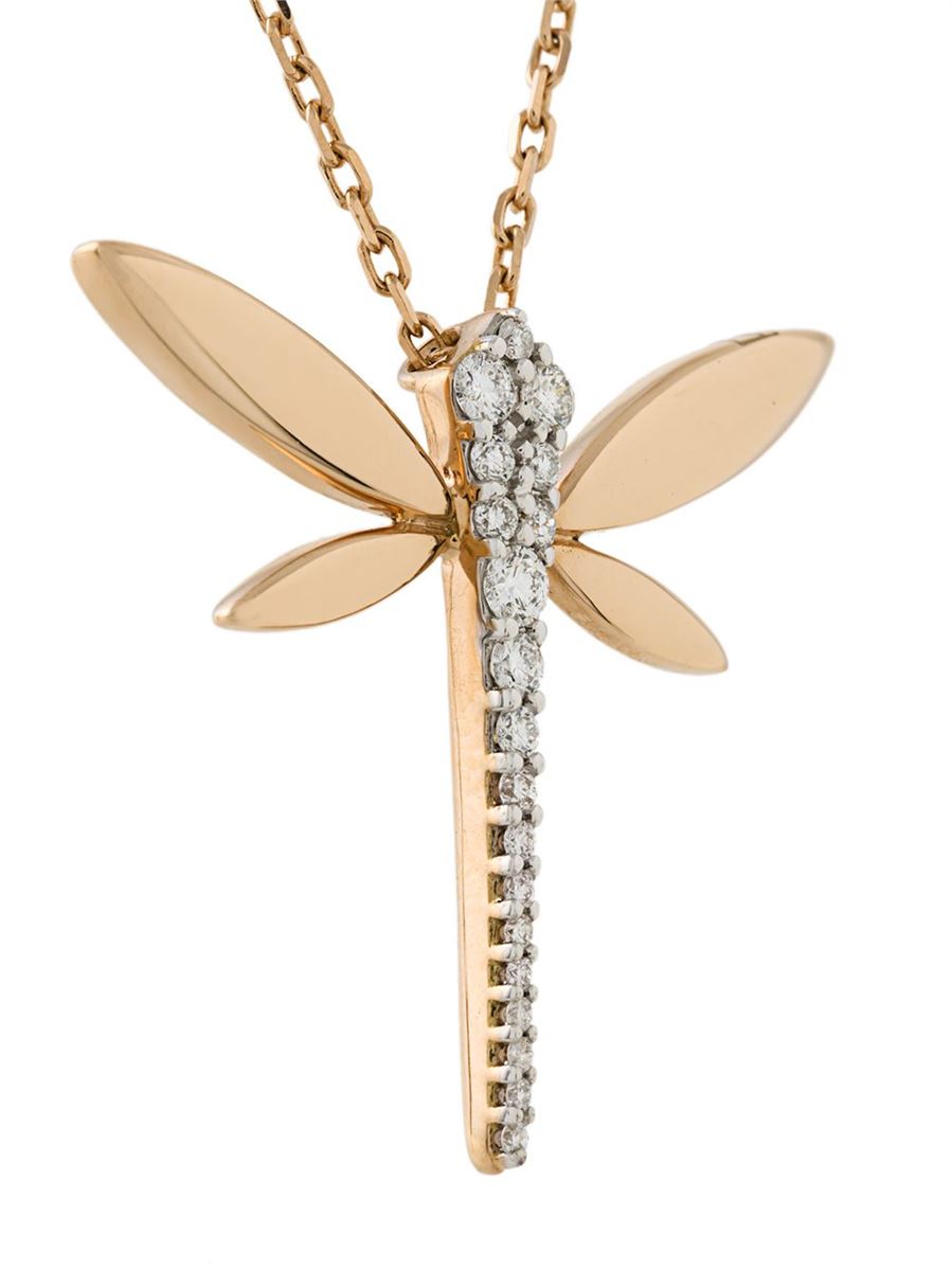 DIAMOND DRAGONFLY PENDANT NECKLACE - ANAPSARA - Verso