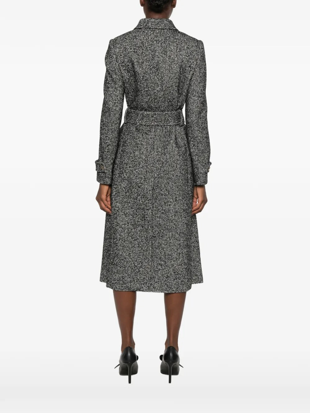 Dolce & gabbana herringbone-pattern belted single-breasted coat-DOLCE&GABBANA-Verso
