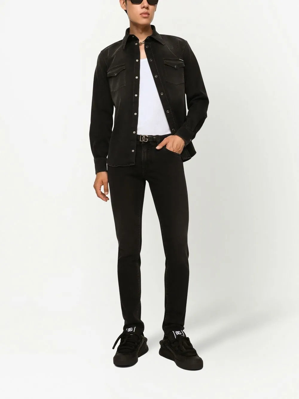 Dolce & gabbana logo-appliqué skinny jeans-DOLCE&GABBANA-Verso