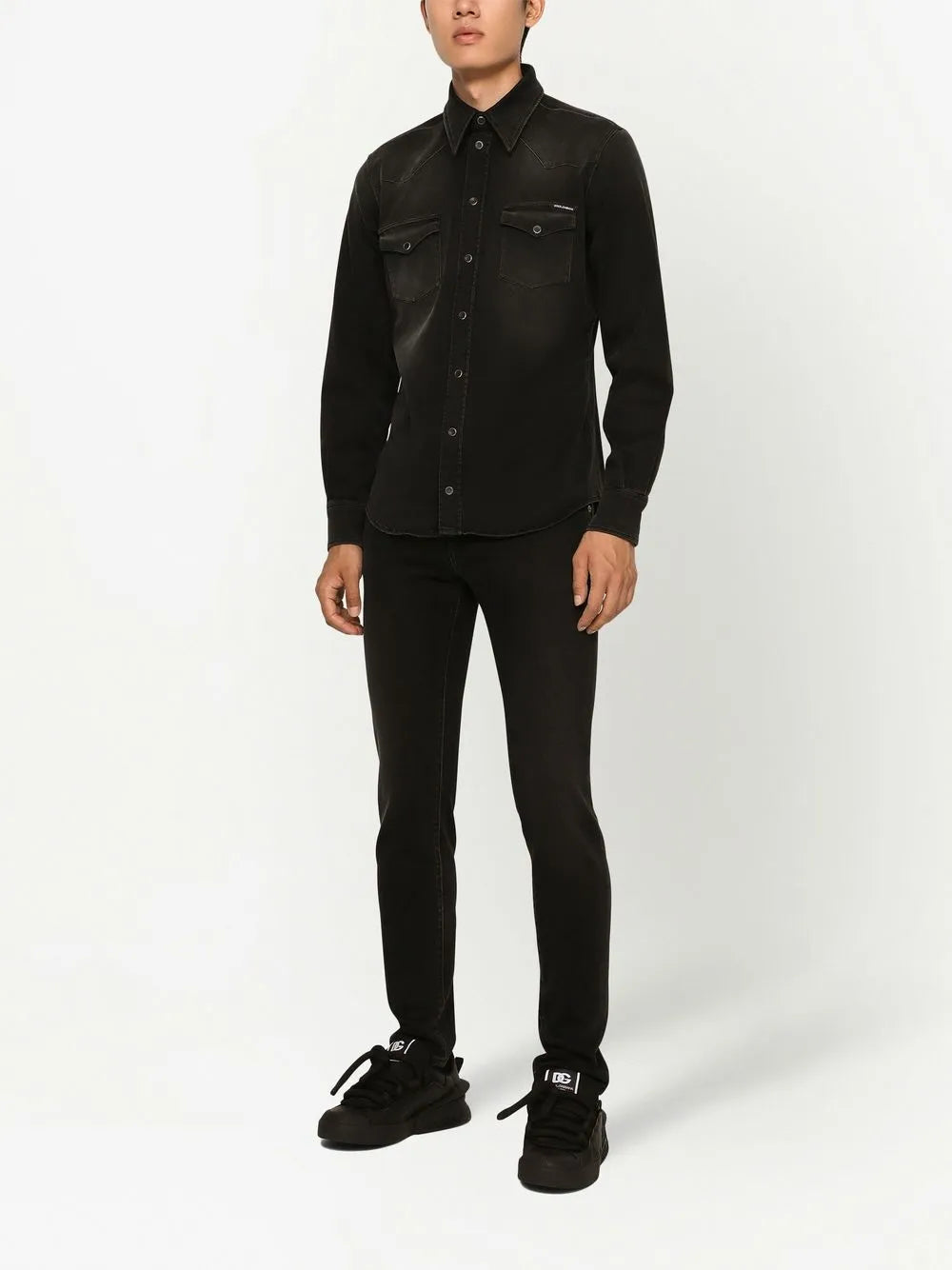 Dolce & gabbana logo-appliqué skinny jeans-DOLCE&GABBANA-Verso