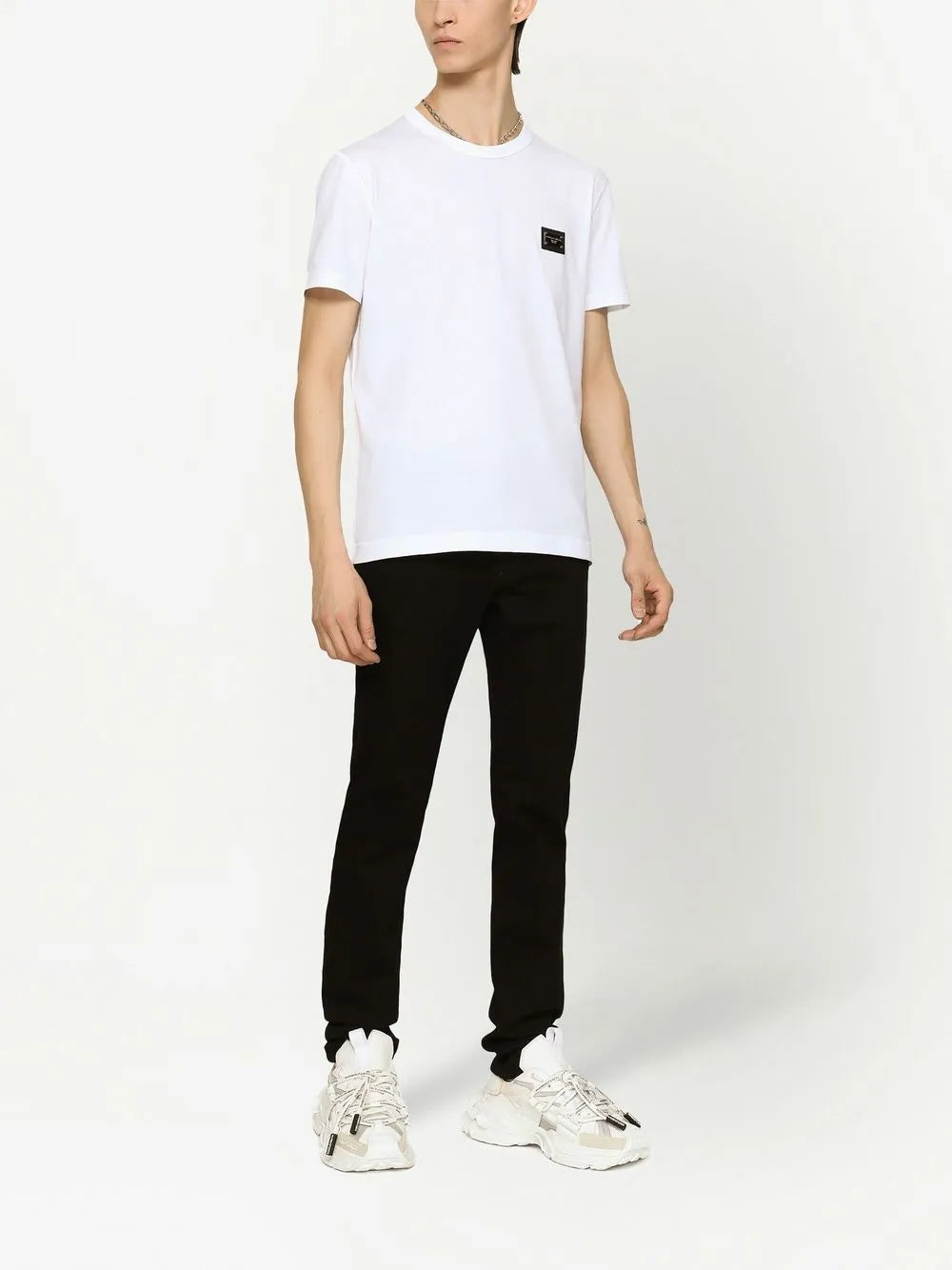 Dolce & gabbana logo-appliqué skinny jeans-DOLCE&GABBANA-Verso