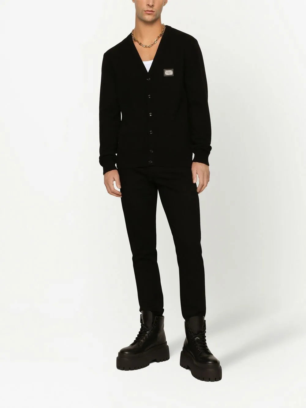 Dolce & gabbana logo-appliqué slim-cut jeans-DOLCE&GABBANA-Verso