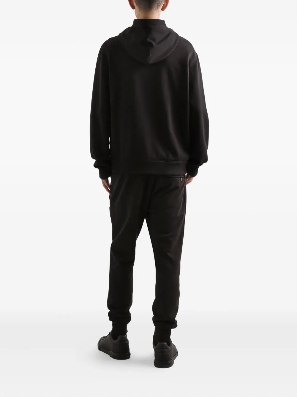 Dolce & gabbana logo-applqiué zip-up hoodie