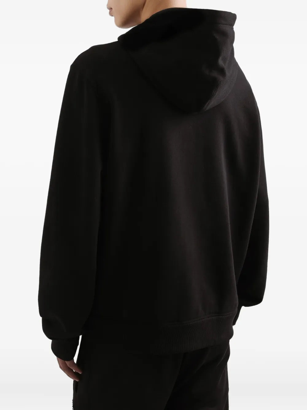 Dolce & gabbana logo-applqiué zip-up hoodie