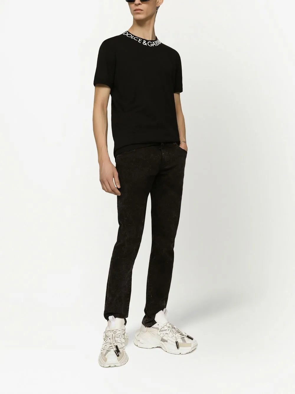 Dolce & gabbana marble-effect skinny jeans-DOLCE&GABBANA-Verso
