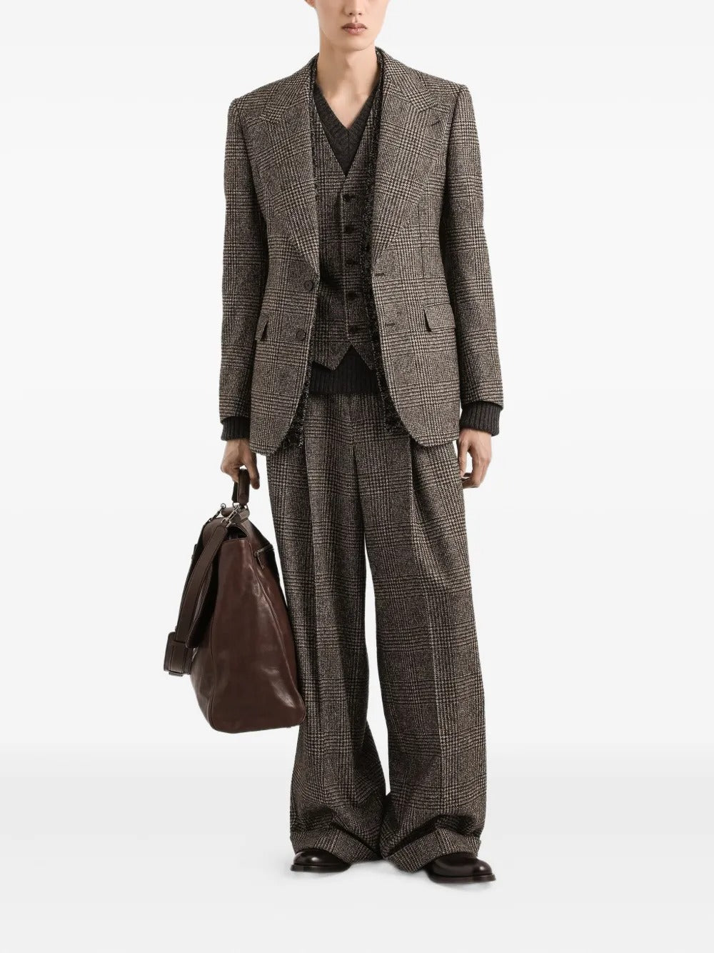 Dolce & gabbana pleated check wide-leg trousers-DOLCE&GABBANA-Verso