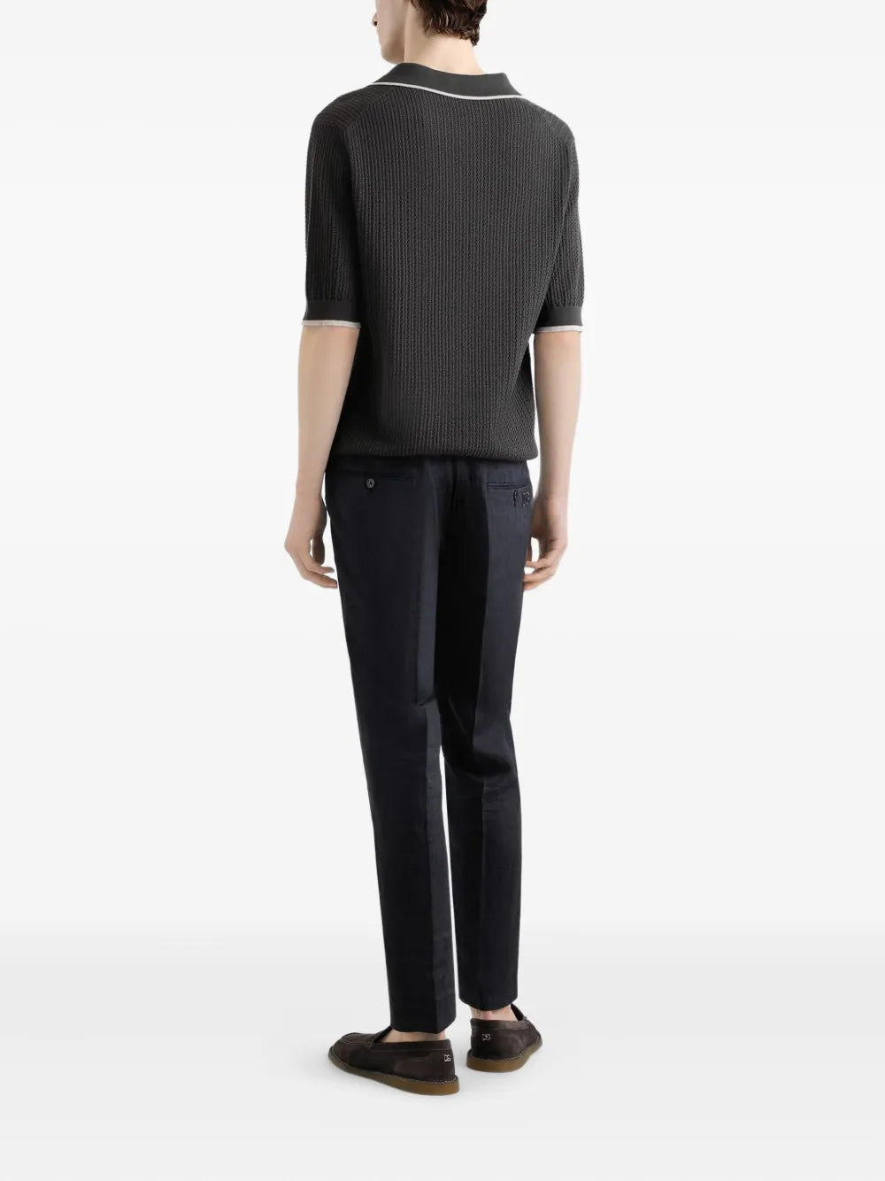 Dolce & gabbana textured-knit polo top