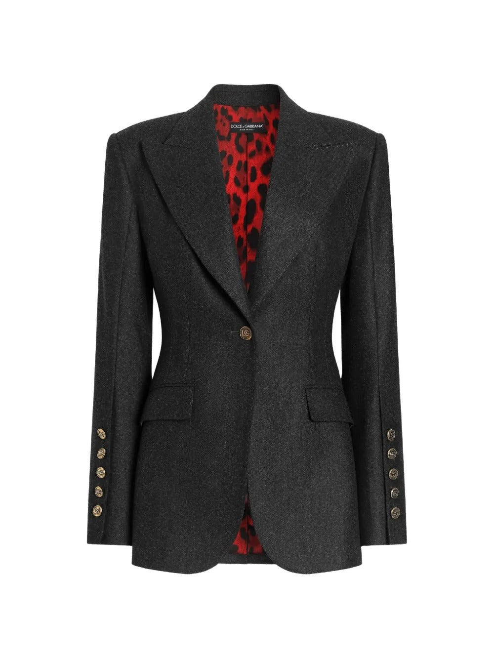 Dolce & gabbana turlington single-breasted jacket in wool flannel-DOLCE&GABBANA-309179-40-Verso